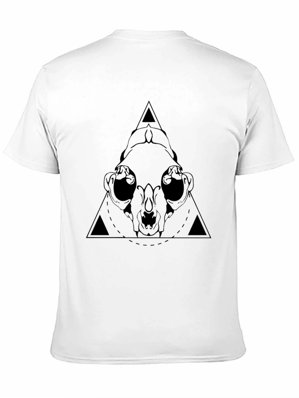 Geometric Skull Graphic Tee - Black Cotton T-Shirt