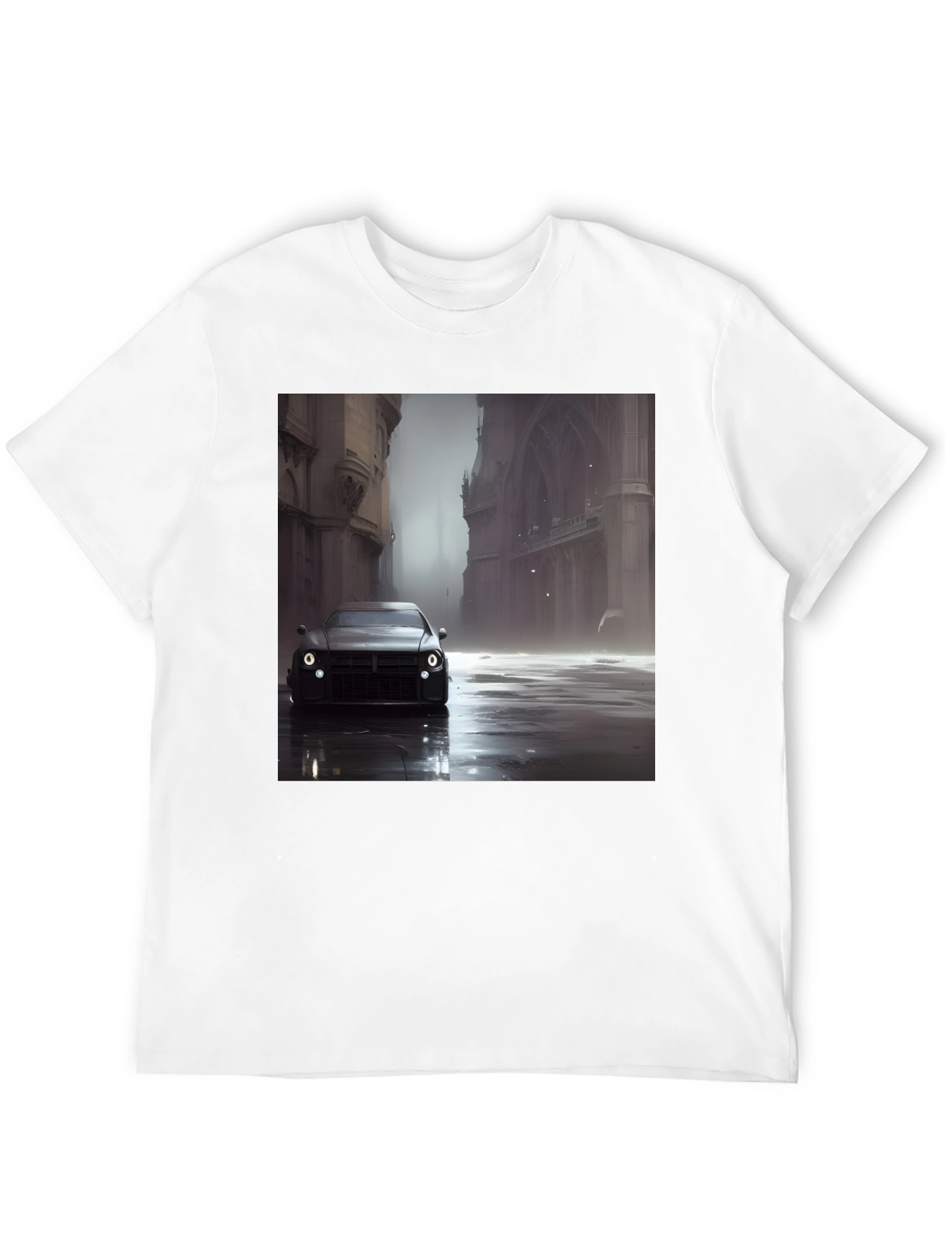 Sleek Car Graphic Tee - Modern Style Black T-Shirt