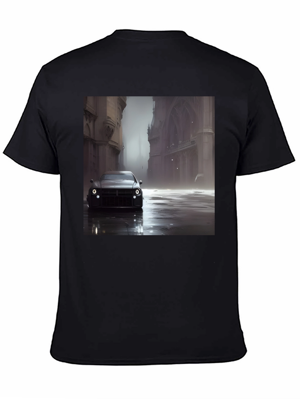 Sleek Car Graphic Tee - Modern Style Black T-Shirt