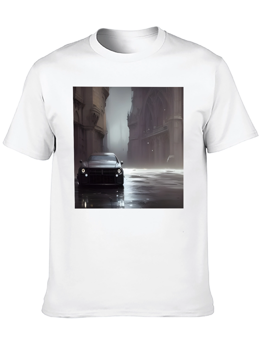Sleek Car Graphic Tee - Modern Style Black T-Shirt