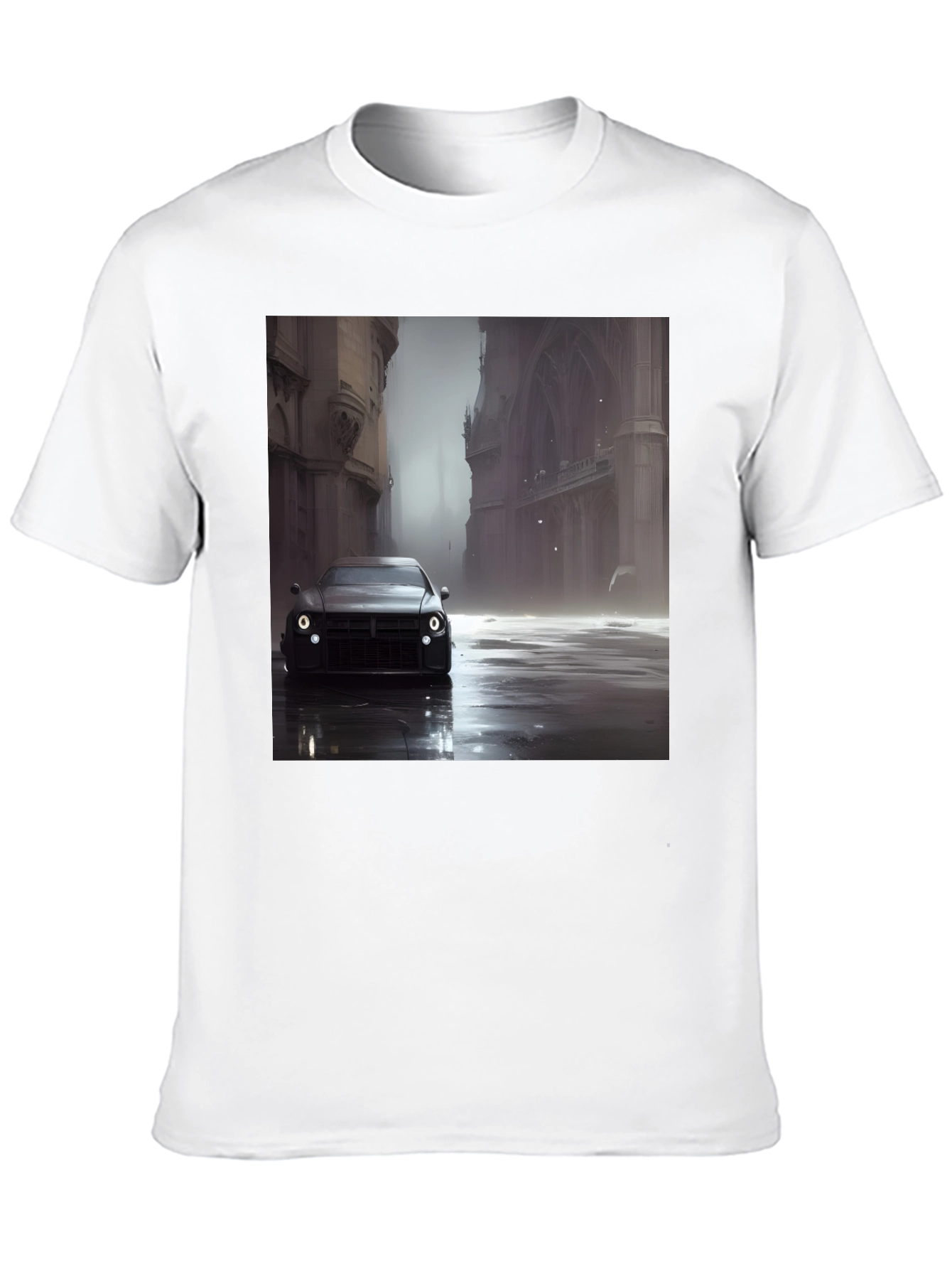 Sleek Car Graphic Tee - Modern Style Black T-Shirt