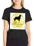 Alleliiza Gold Dog Silhouette Black T-Shirt