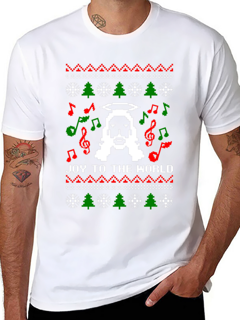 Pixel Jesus Ugly Christmas Sweater T-Shirt