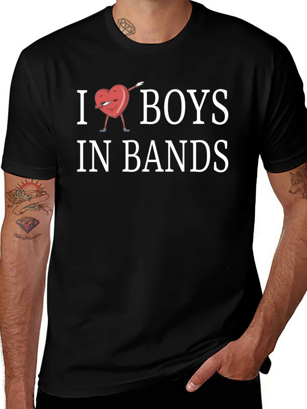I Heart Boys in Bands Novelty T-Shirt