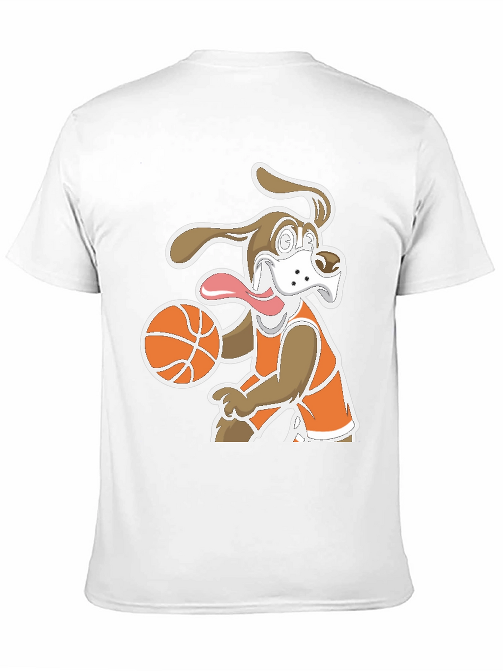 Cartoon Dog Basketball T-Shirt - Black