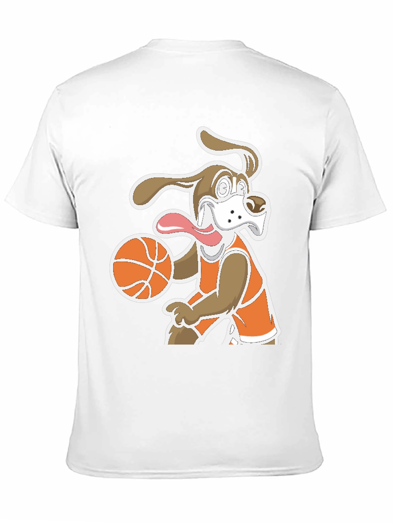 Cartoon Dog Basketball T-Shirt - Black