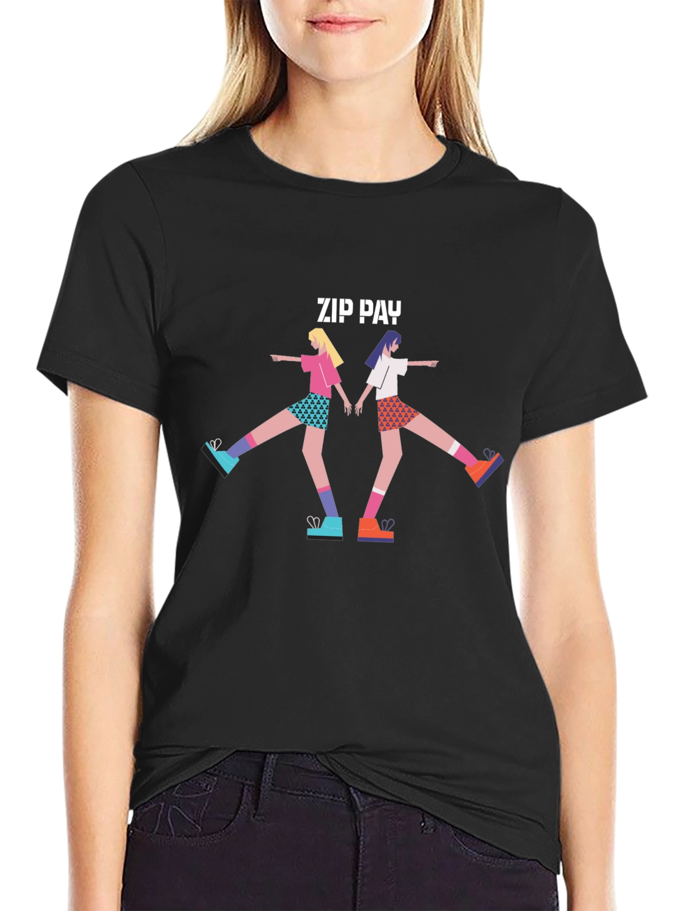 Zip Pay Graphic Black T-Shirt