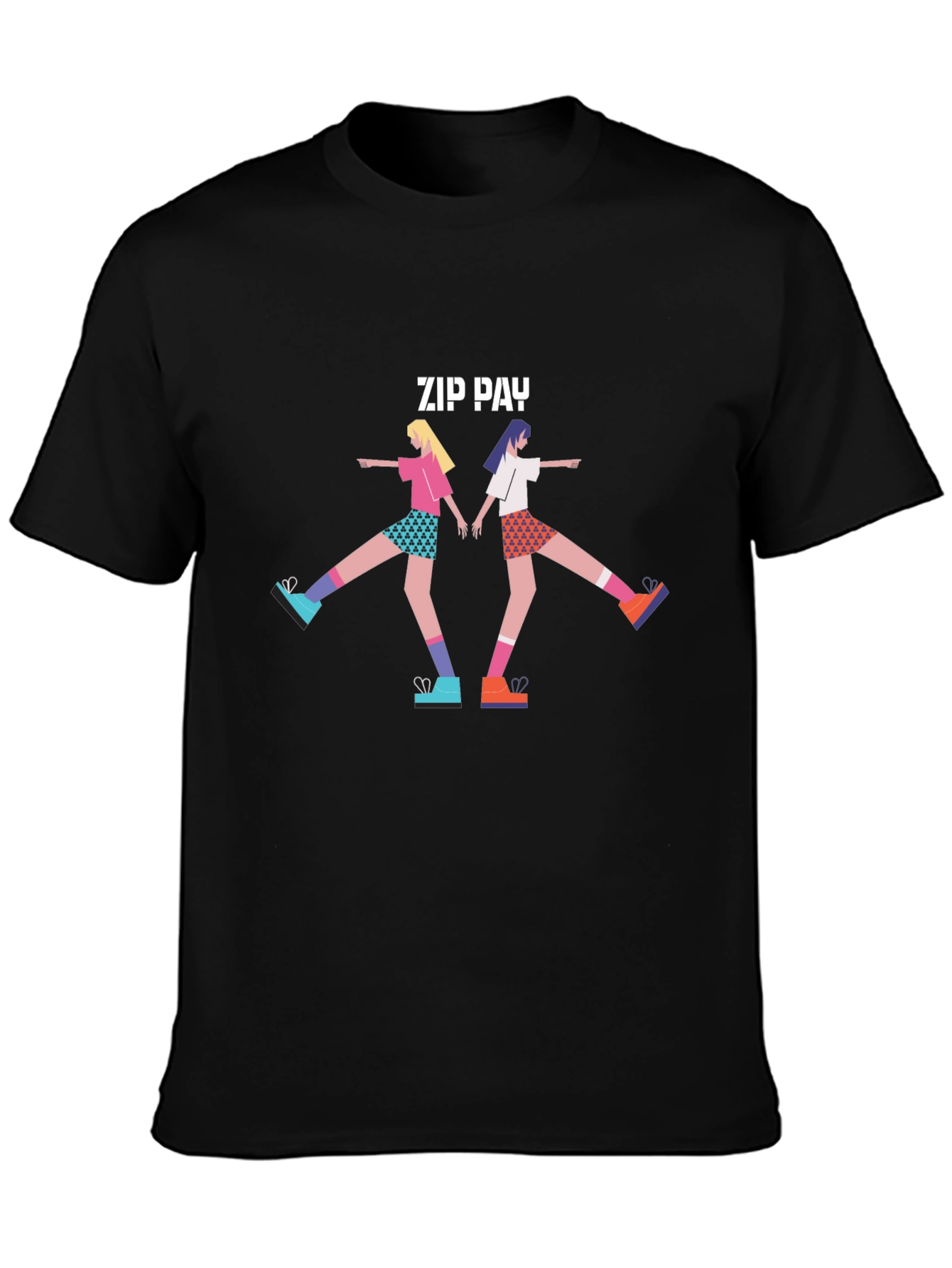 Zip Pay Graphic Black T-Shirt
