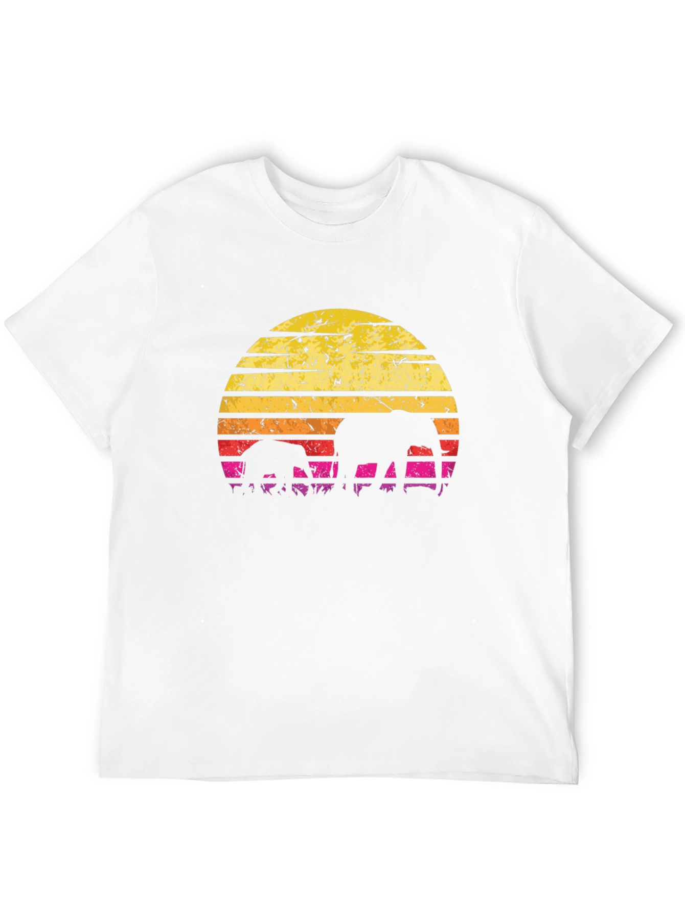 Elephant Sunset Graphic T-Shirt