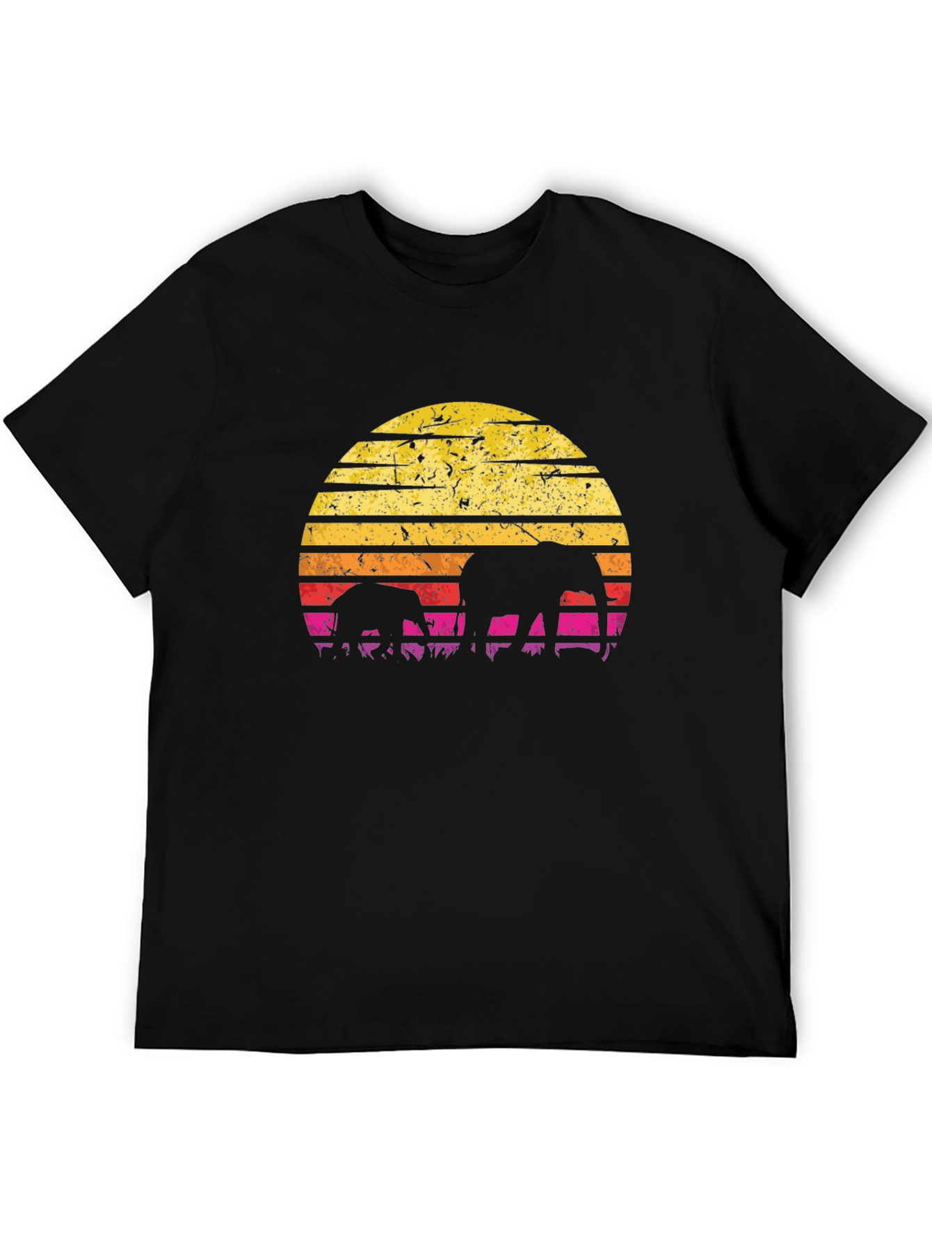 Elephant Sunset Graphic T-Shirt