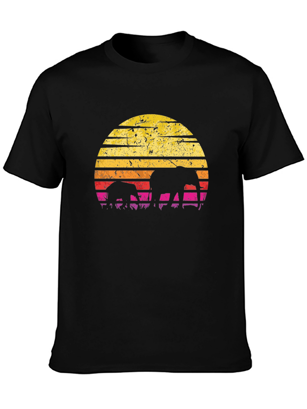 Elephant Sunset Graphic T-Shirt