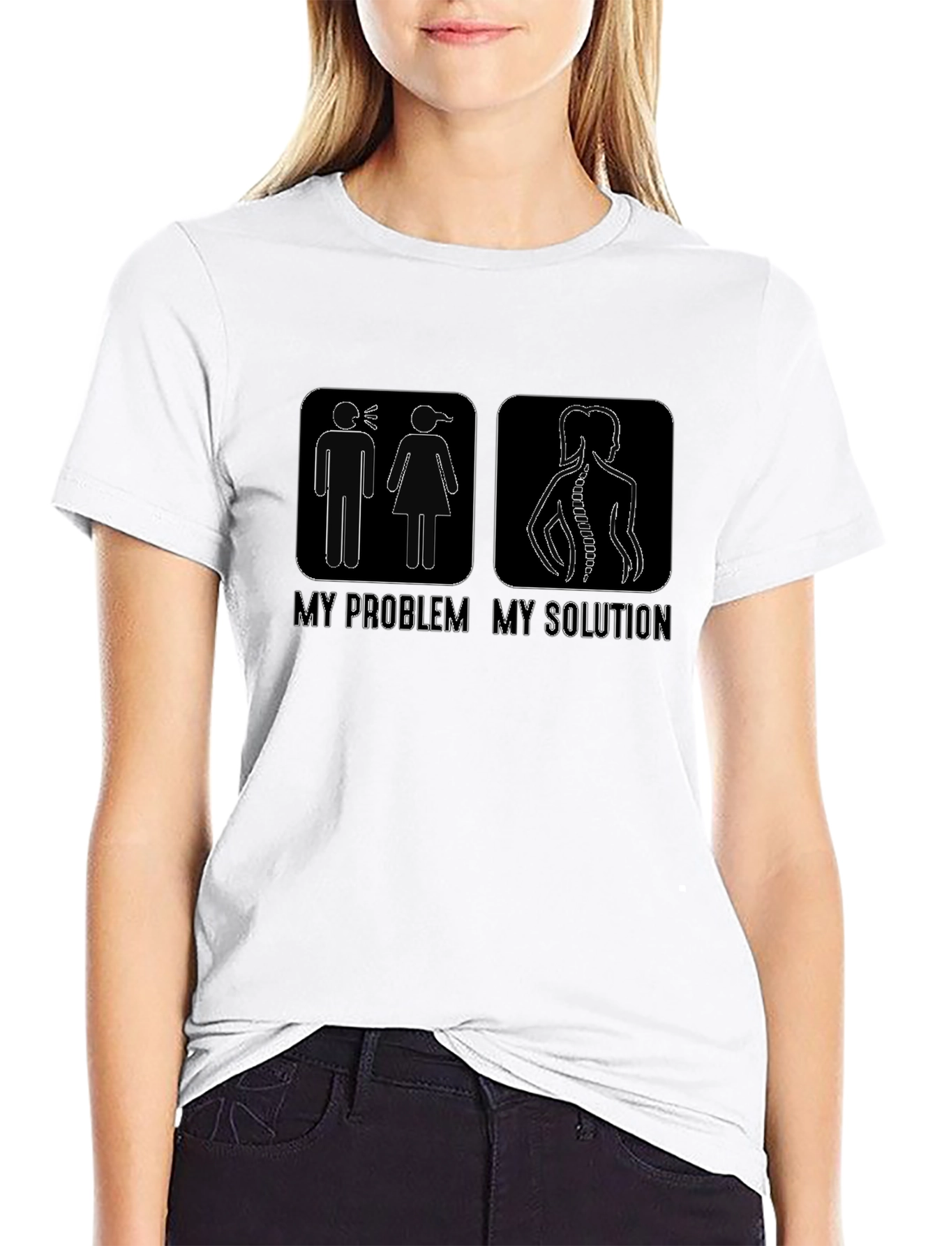 Humorous My Problem My Solution Chiropractic T-Shirt