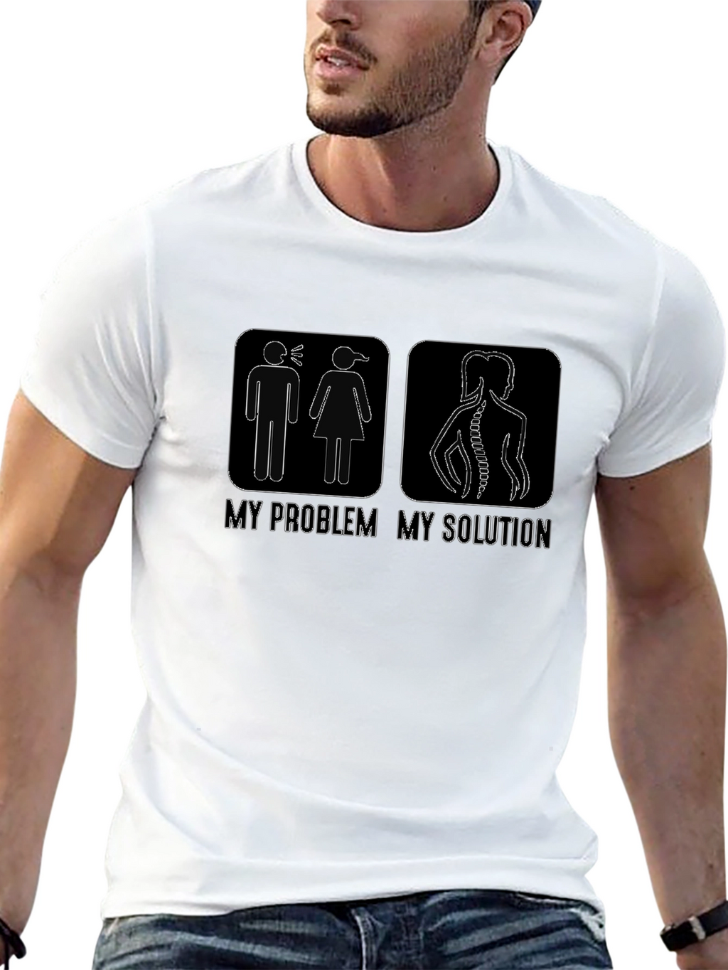 Humorous My Problem My Solution Chiropractic T-Shirt