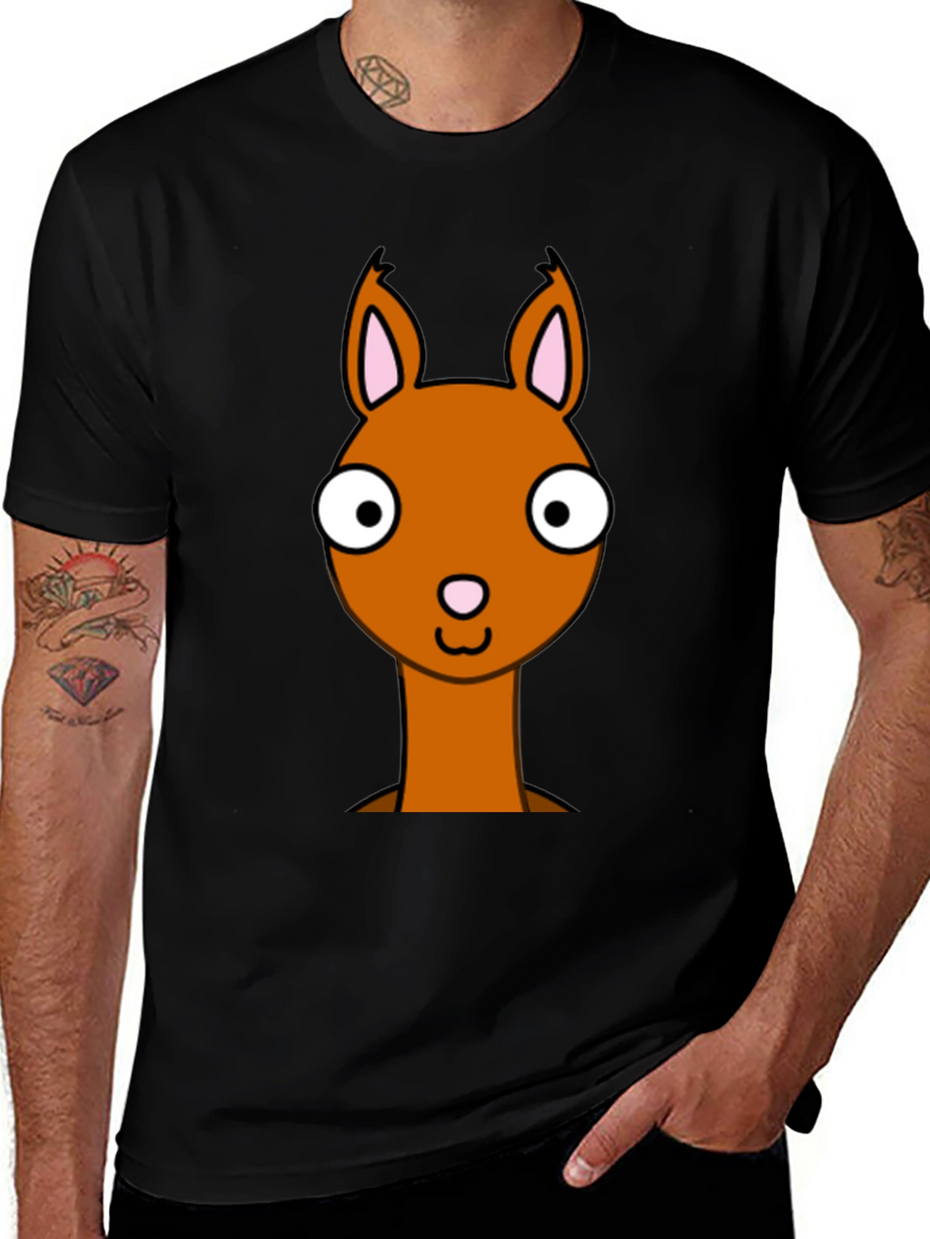 Cartoon Llama Graphic Tee - Funny Animal T-Shirt