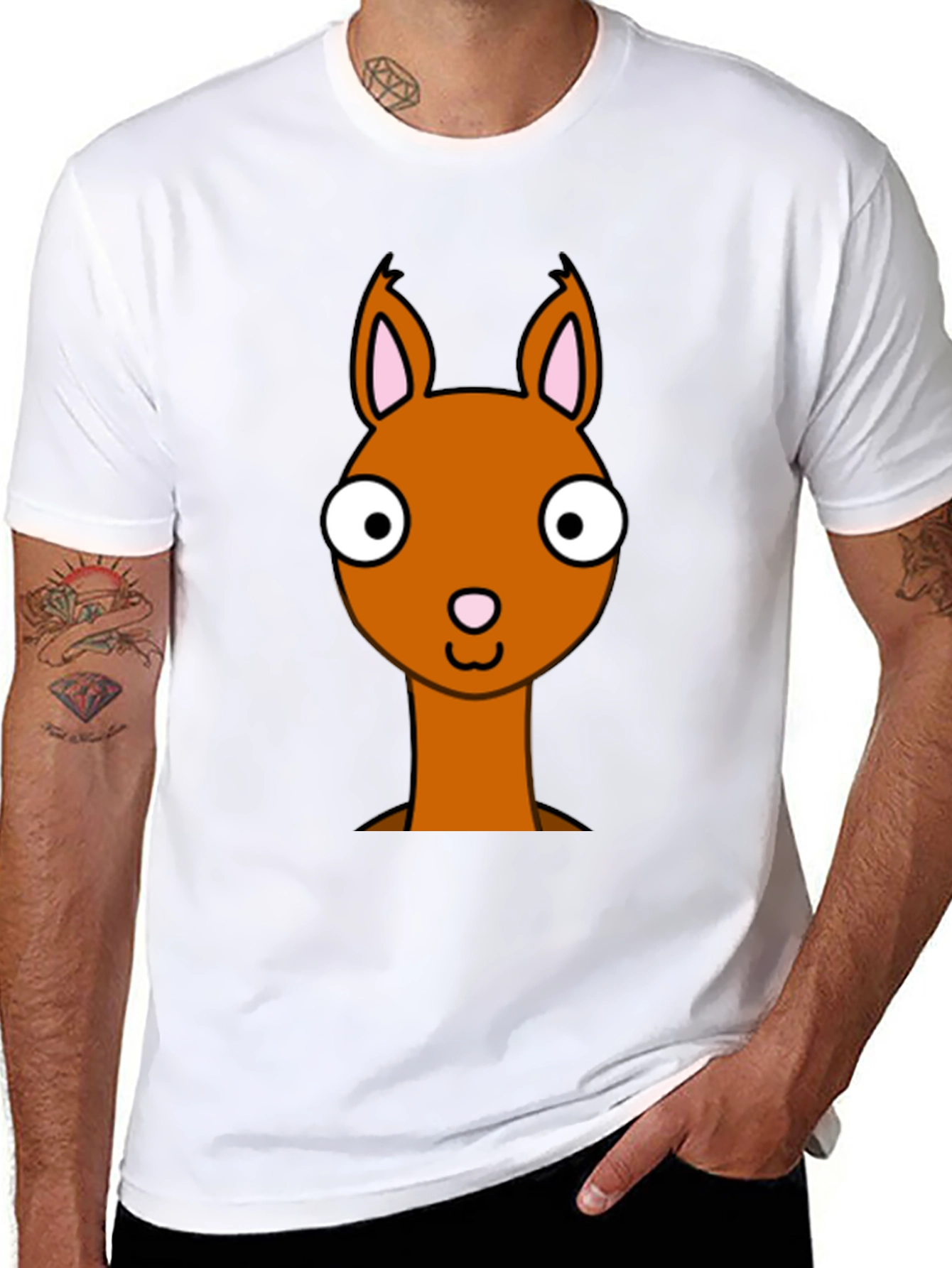 Cartoon Llama Graphic Tee - Funny Animal T-Shirt