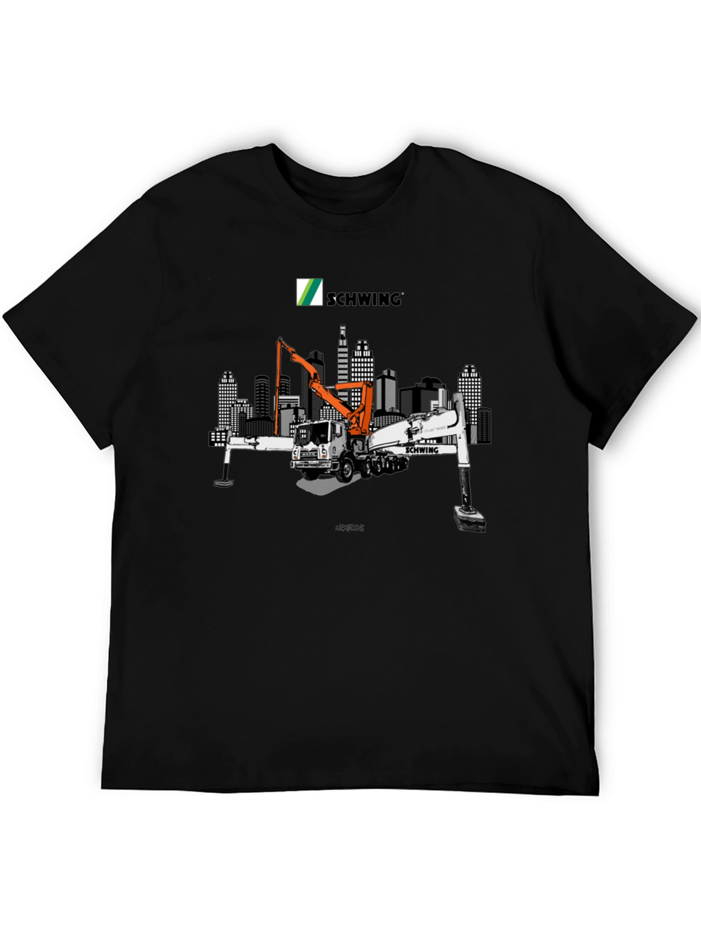 Schwing Concrete Pump Truck Black T-Shirt