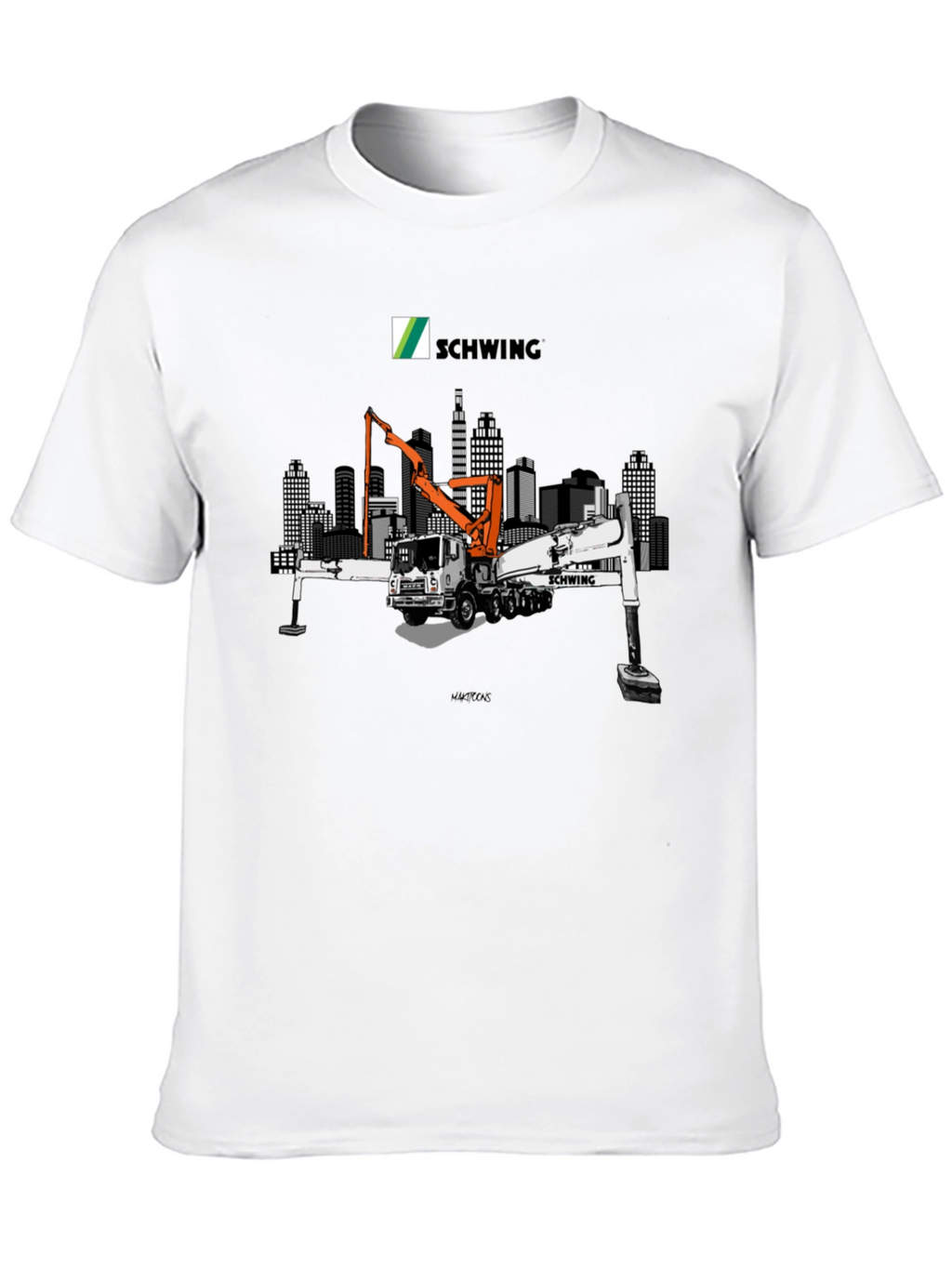 Schwing Concrete Pump Truck Black T-Shirt