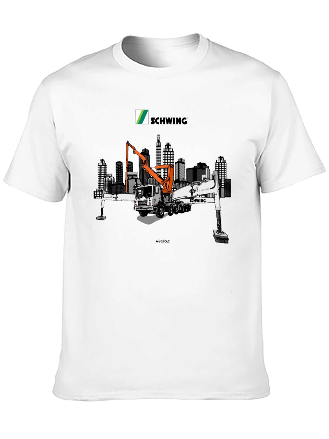 Schwing Concrete Pump Truck Black T-Shirt