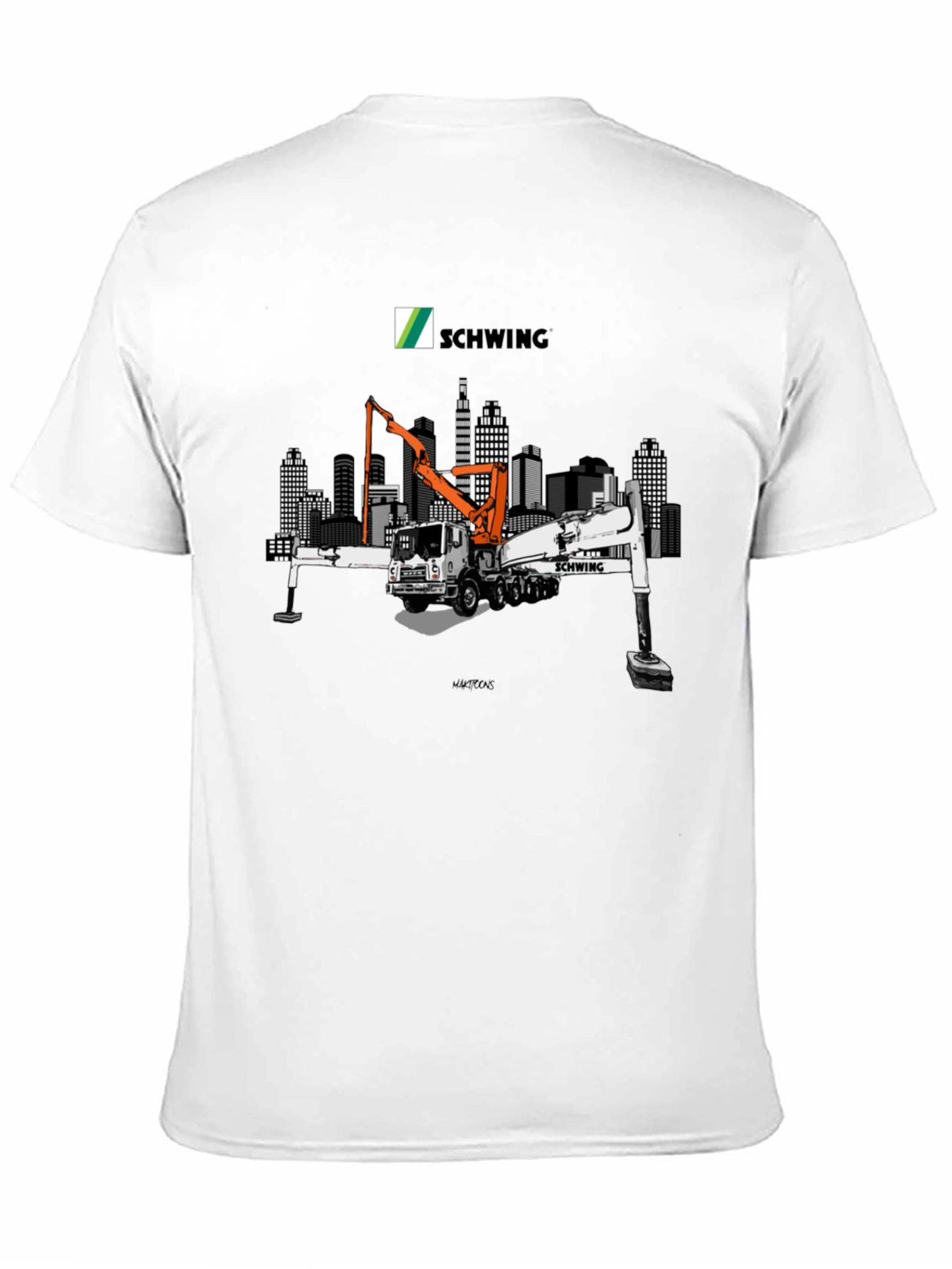 Schwing Concrete Pump Truck Black T-Shirt