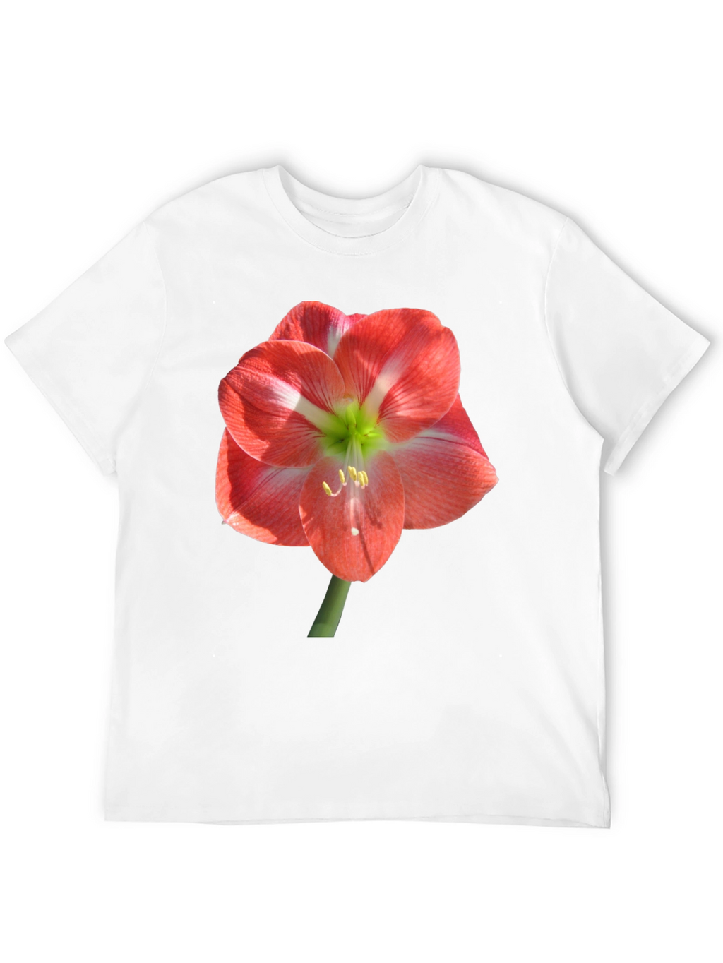 Black T-Shirt with Large Floral Print