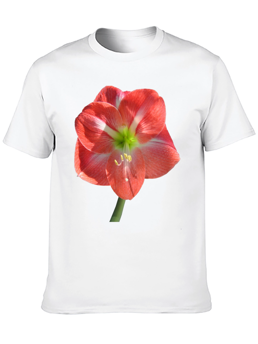 Black T-Shirt with Large Floral Print