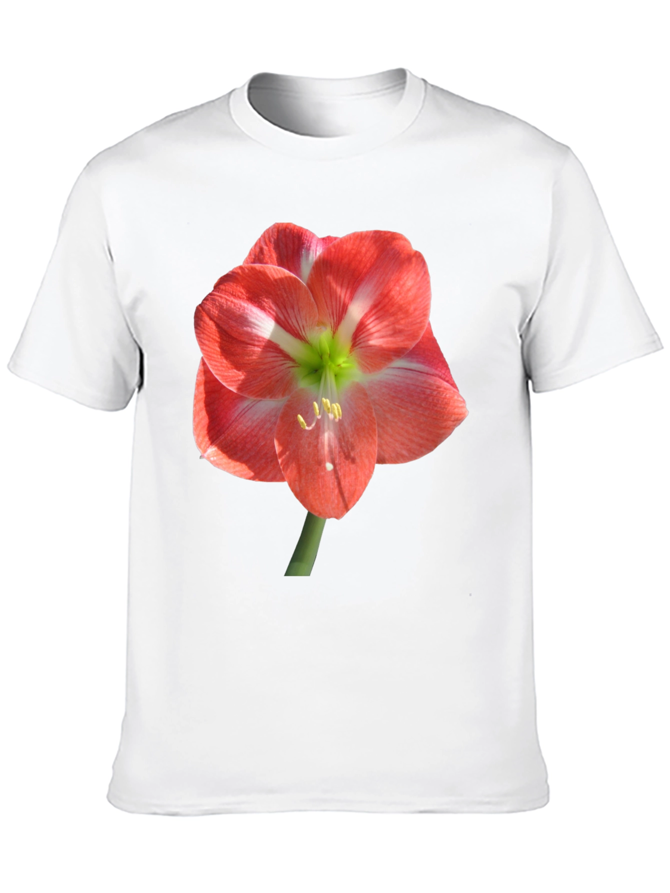 Black T-Shirt with Large Floral Print