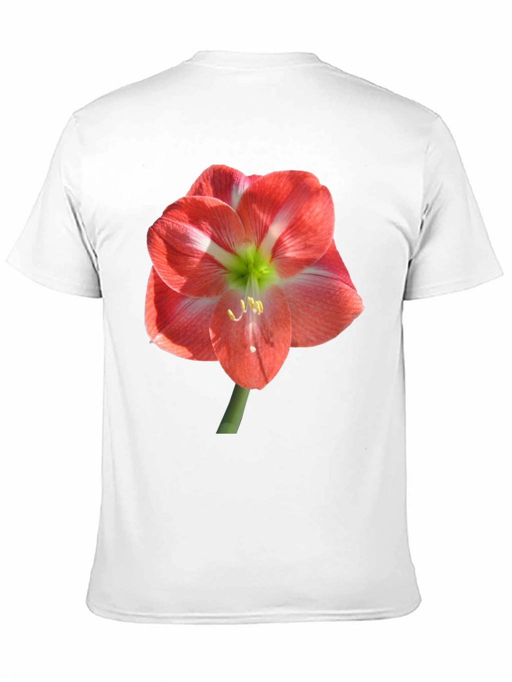 Black T-Shirt with Large Floral Print