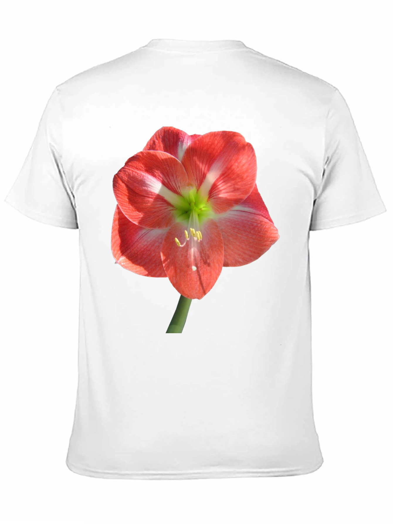Black T-Shirt with Large Floral Print