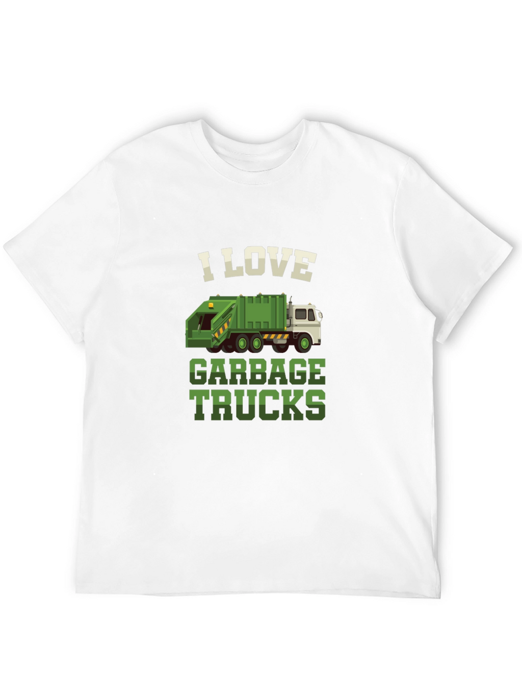 I Love Garbage Trucks Graphic Tee - Black