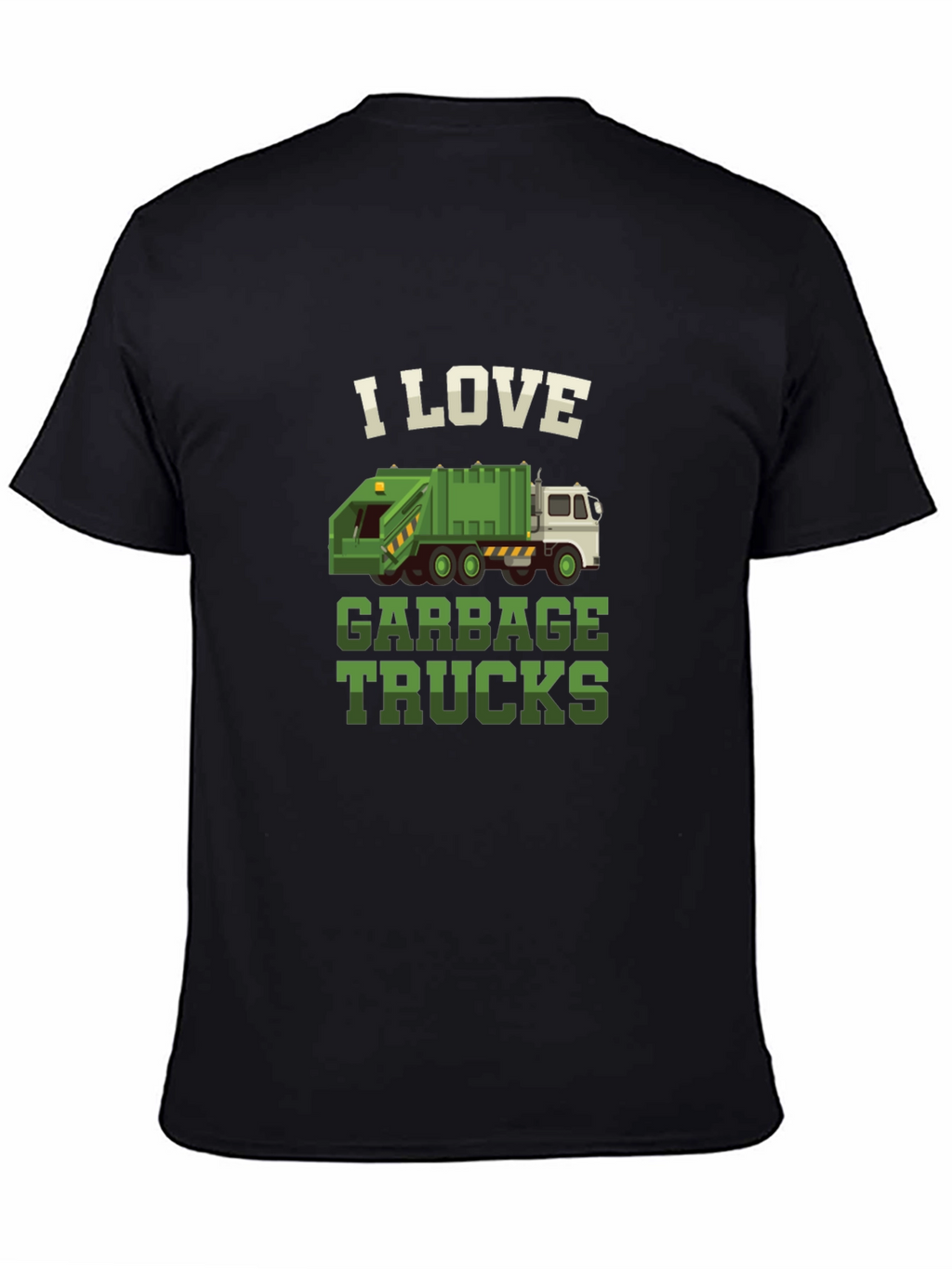 I Love Garbage Trucks Graphic Tee - Black