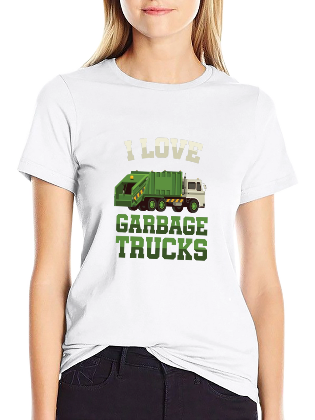 I Love Garbage Trucks Graphic Tee - Black