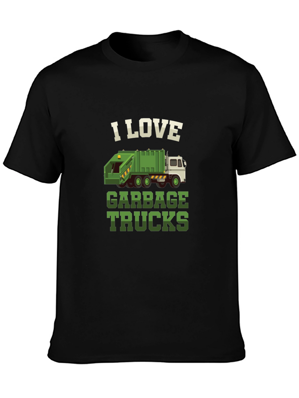 I Love Garbage Trucks Graphic Tee - Black