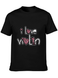 I Love Violin Black T-Shirt