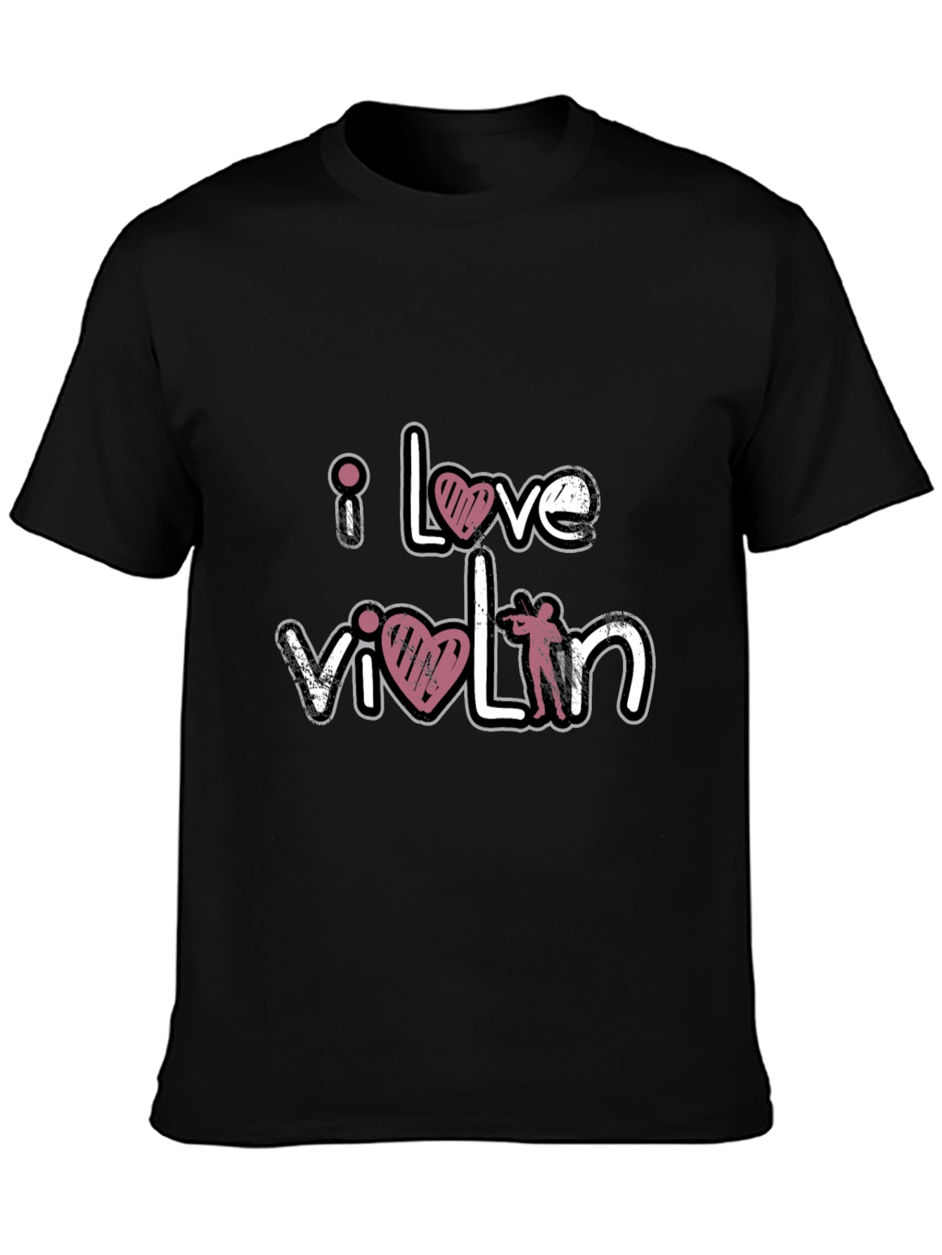 I Love Violin Black T-Shirt