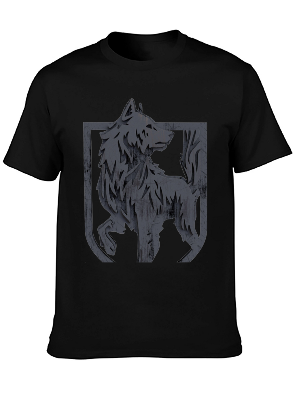 Mens Black Wolf Graphic T-Shirt
