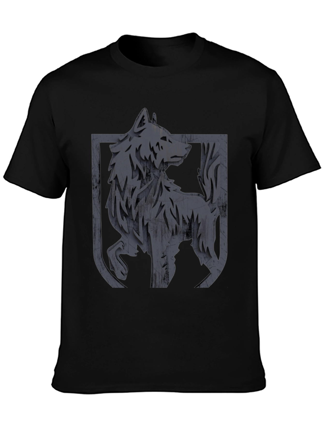 Mens Black Wolf Graphic T-Shirt