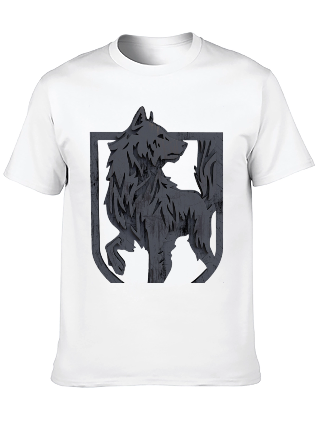 Mens Black Wolf Graphic T-Shirt
