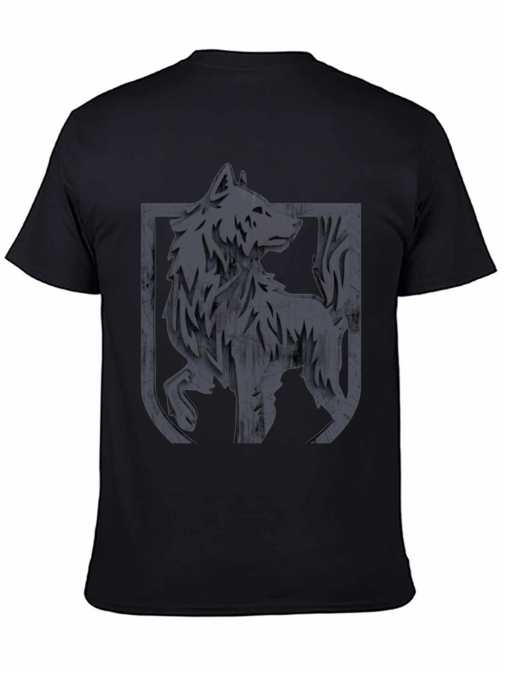 Mens Black Wolf Graphic T-Shirt