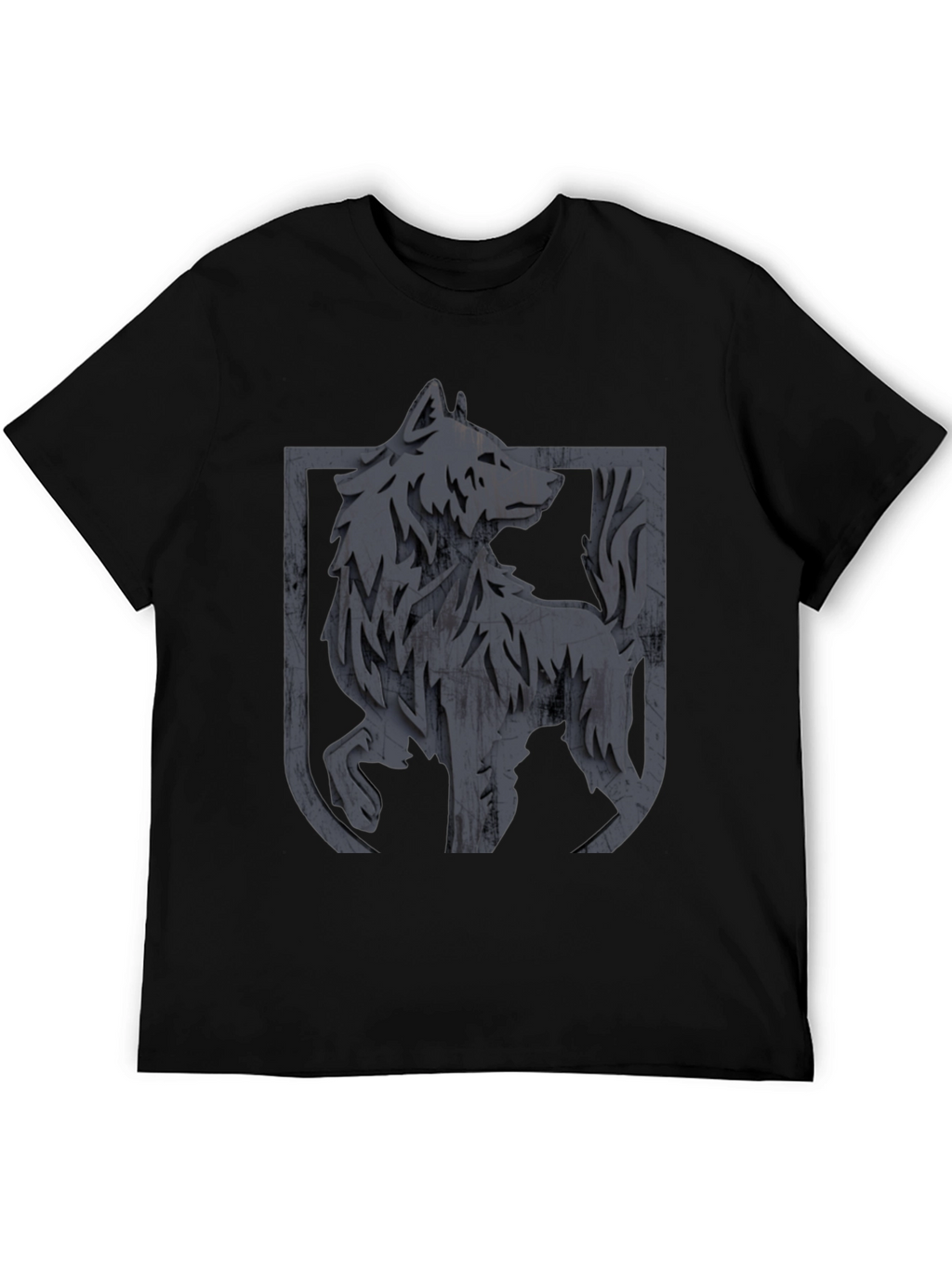 Mens Black Wolf Graphic T-Shirt