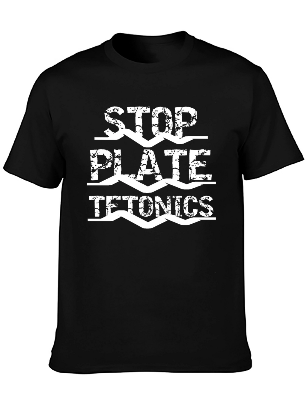 Stop Plate Tetonics Black Graphic Tee