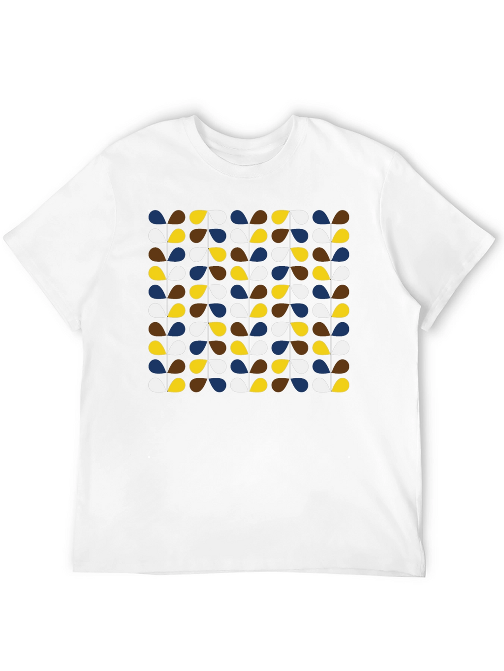 Retro Botanical Pattern Black T-Shirt