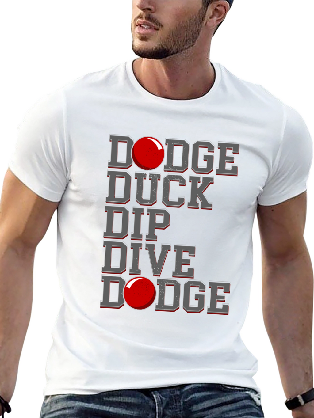 Dodgeball Graphic T-Shirt - Dodge Duck Dip Dive Dodge