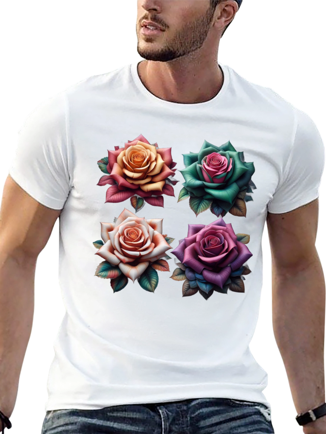 Floral Roses Graphic T-Shirt - Unique Design