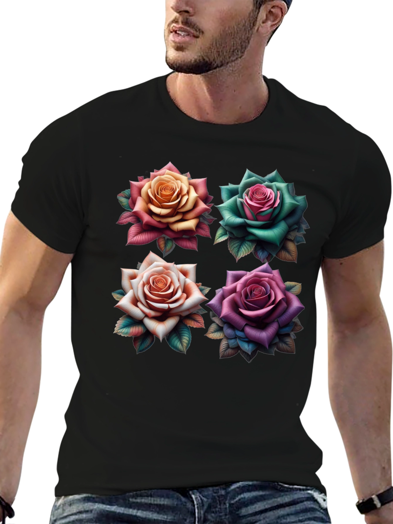 Floral Roses Graphic T-Shirt - Unique Design