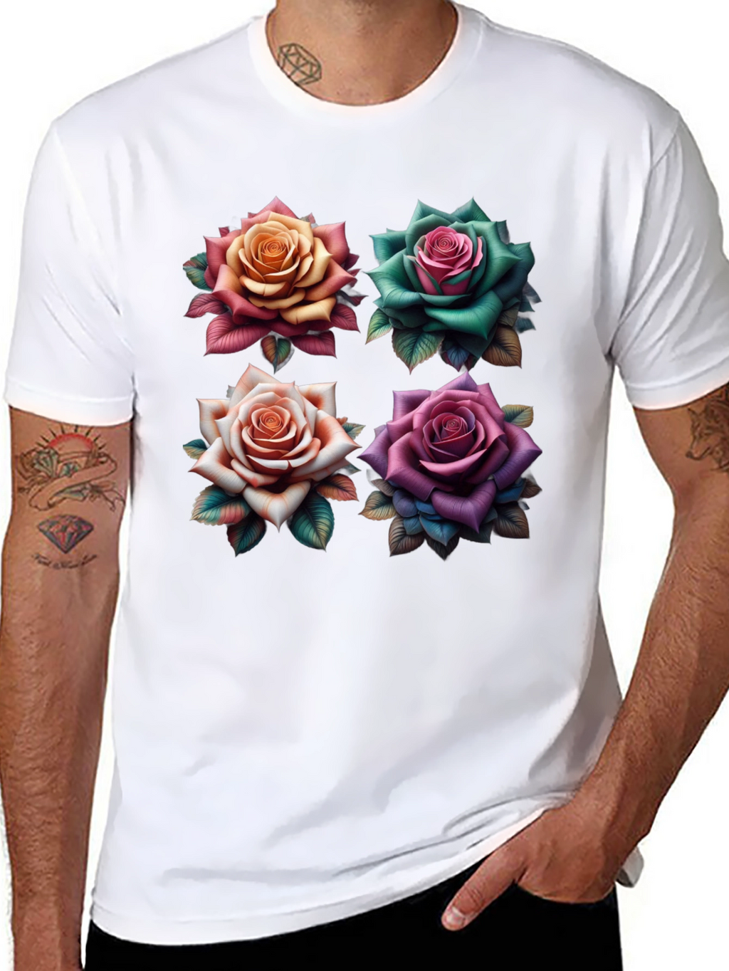 Floral Roses Graphic T-Shirt - Unique Design