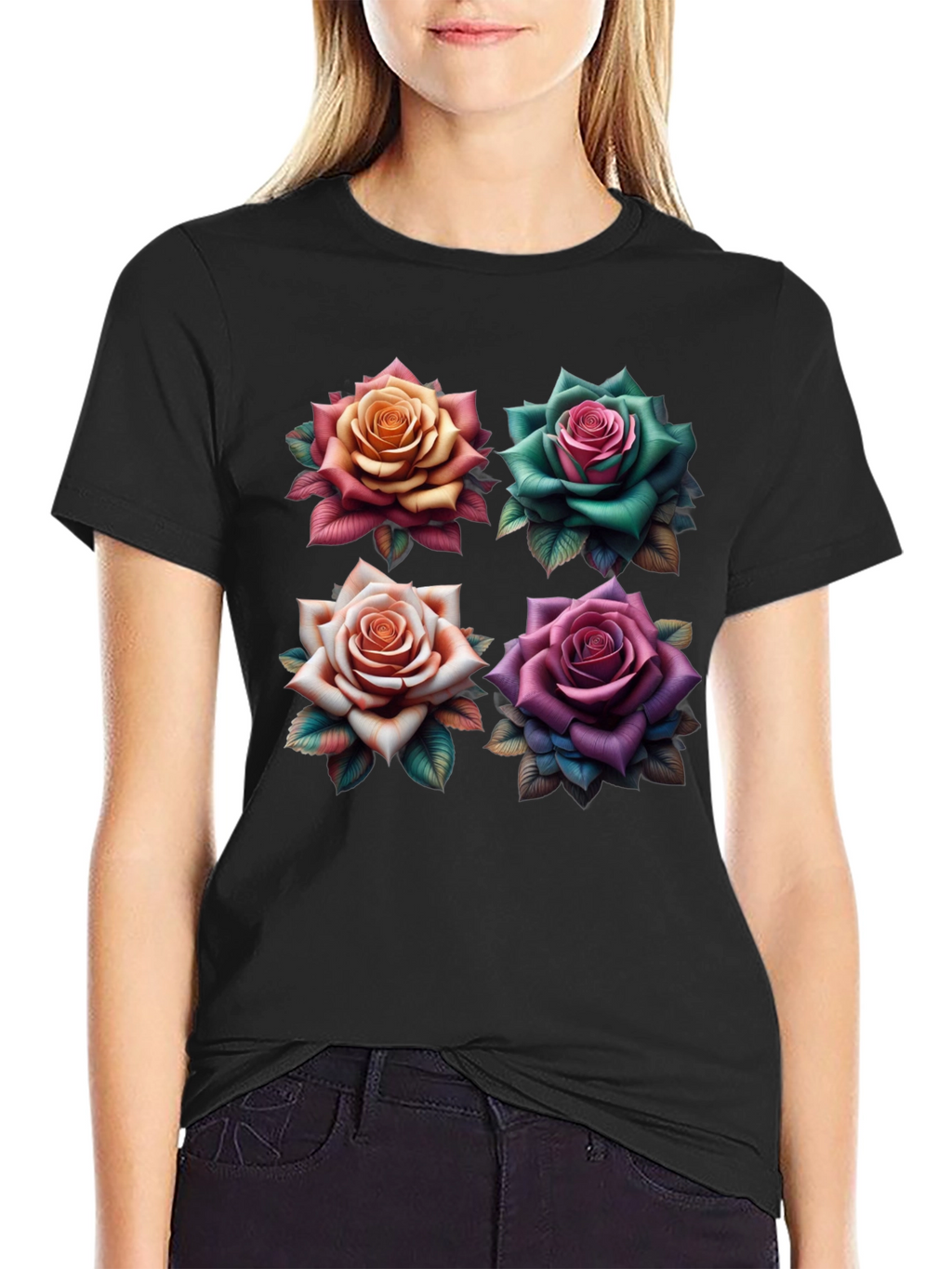 Floral Roses Graphic T-Shirt - Unique Design