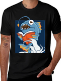 Anglerfish Reading Book Graphic T-Shirt