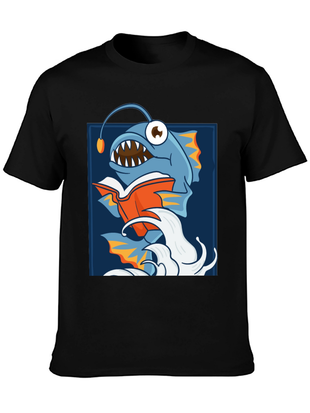 Anglerfish Reading Book Graphic T-Shirt