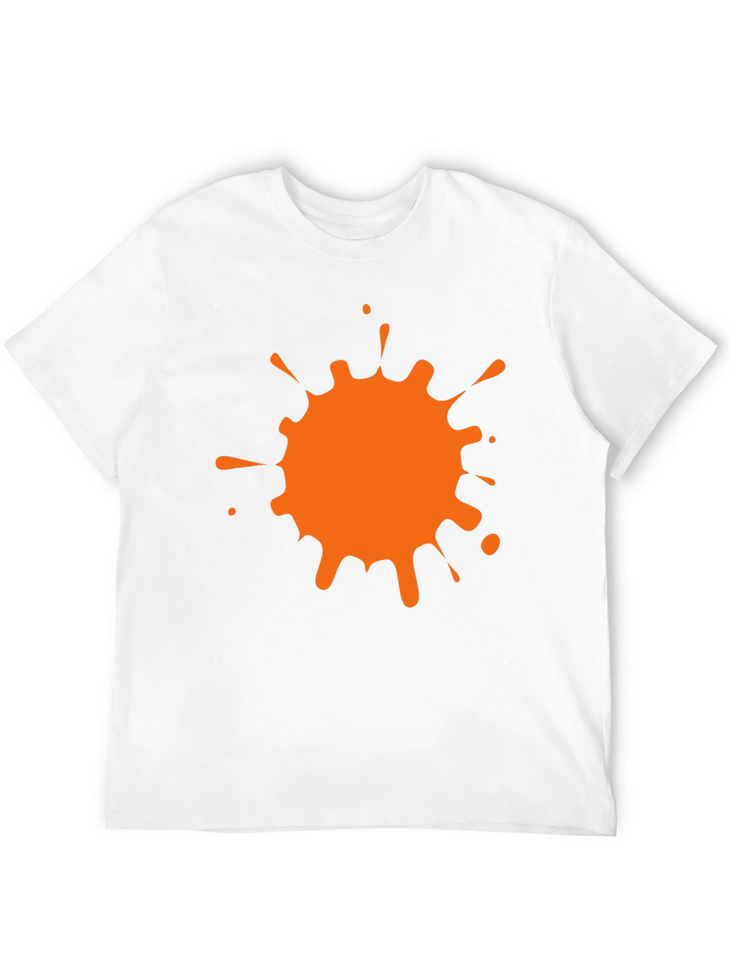 Black T-Shirt with Orange Paint Splatter