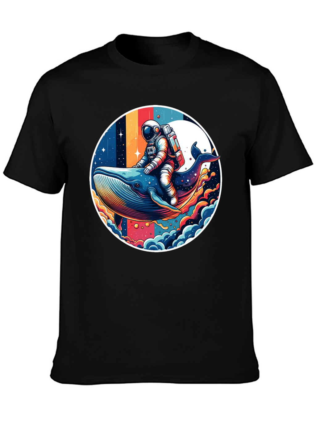 Astronaut Whale Ride Graphic Tee - Unique Design